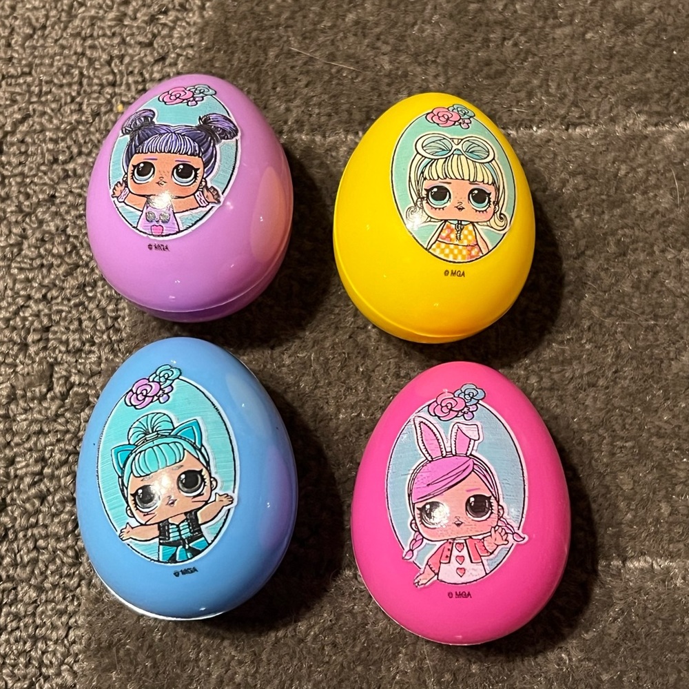 *6 for $10!* Lot of 4 LOL Surprise Plastic Easter Eggs Pink Yellow Purple Blue